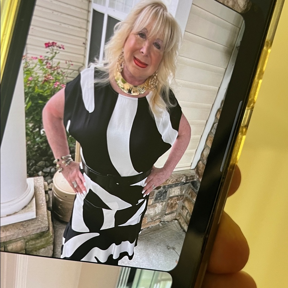 Black & White Abstract Sheath Dress